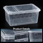 4-Pack Clear Feeding Boxes for Reptiles and Insects