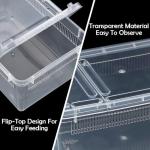5 Pack Clear Reptile Breeding and Feeding Boxes
