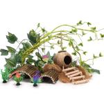 Crested Gecko Tank Decor with Vines and Ladder