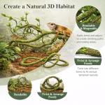 Crested Gecko Tank Decor with Vines and Ladder