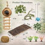 Crested Gecko Tank Decor with Vines and Ladder