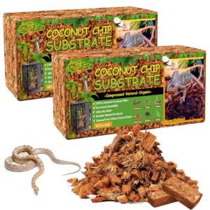 Natural Coconut Chip Substrate for Reptiles - 2 Pack