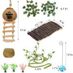 Crested Gecko Tank Decor with Vines and Ladder