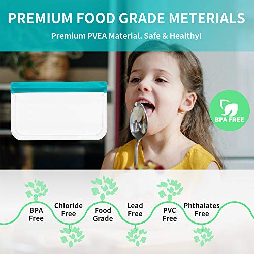 Reusable BPA-Free Food Storage Bags - 21 Pack