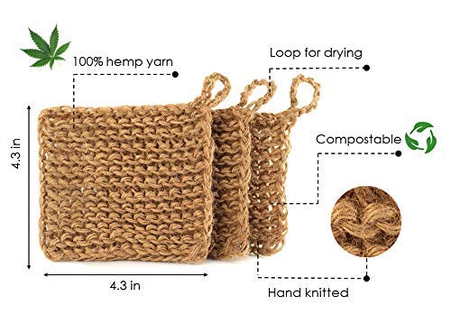 Eco-Friendly Hemp Dish Sponges - Set of 3