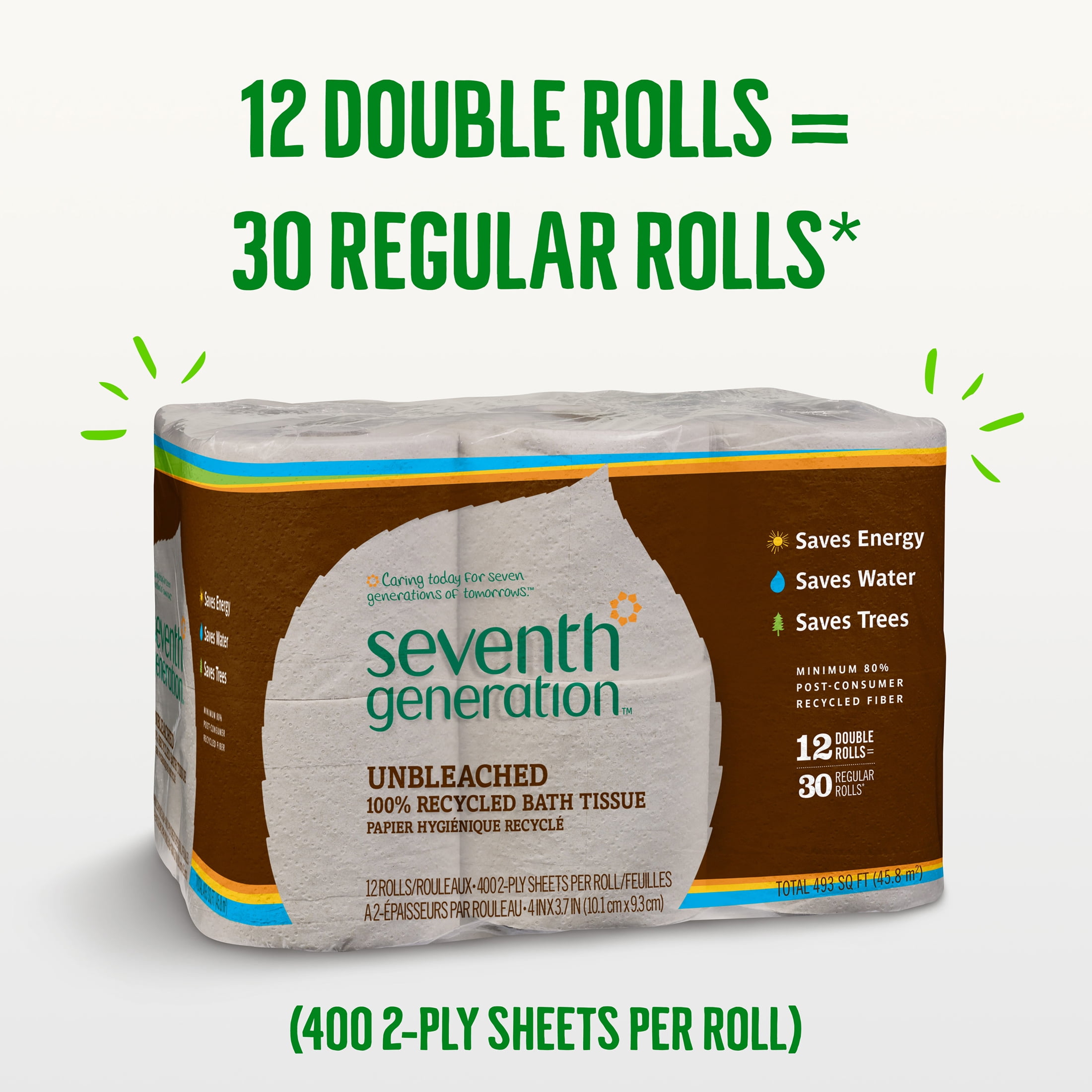 Seventh Generation Recycled Toilet Paper, 12 Rolls