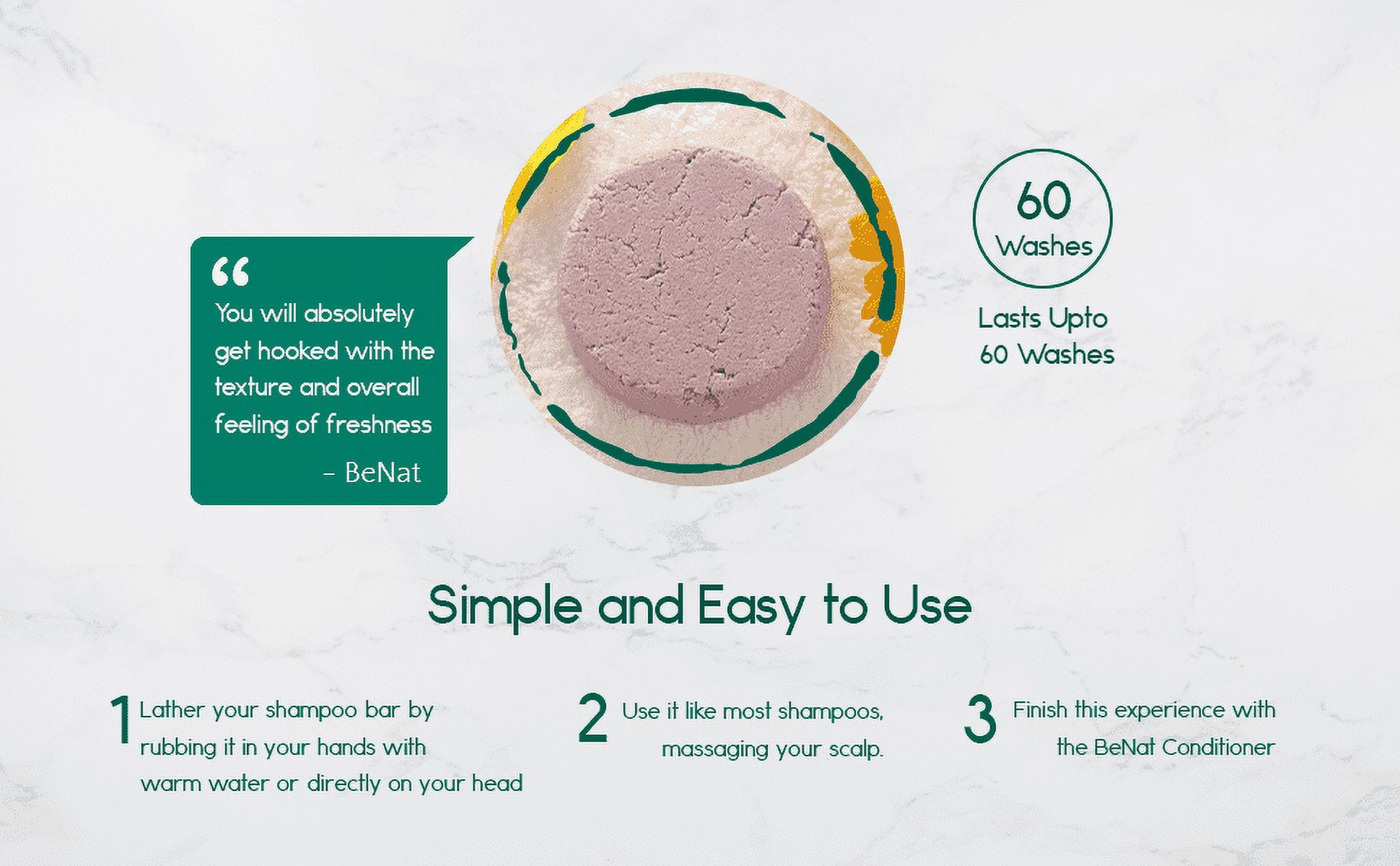 BeNat Lavender Shampoo & Lemon Conditioner Bars