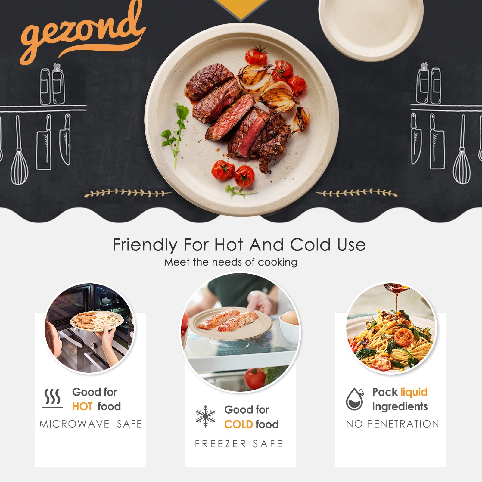 250-pc Eco-Friendly Compostable Dinnerware Set
