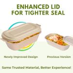 Eco-Friendly Bamboo Meal Prep Containers - 50 Pack