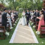 Eco-Friendly Burlap Wedding Aisle Runner with Lace