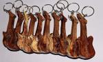 Eco-Friendly Wooden Guitar Key Ring Chain Set