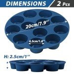 Webake 2-Pack Nonstick Silicone Air Fryer Muffin Pan