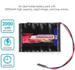 Tenergy 2 Pack NiMH Receiver RX Battery with Hitec Connectors 6V 2000mAh High Capacity Rechargeable Battery Pack for RC Airplanes/RC Aircrafts and More