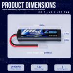 Zeee 7.2V 3600mAh NiMH RC Battery with Tamiya Connector