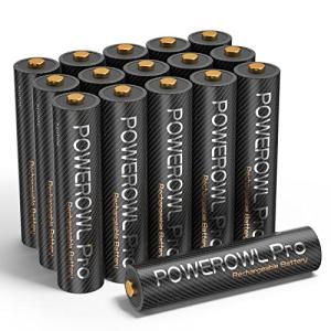 POWEROWL 1100mAh Rechargeable AAA Batteries - 16 Pack
