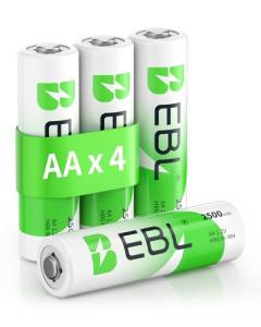 EBL 2500mAh Rechargeable AA Batteries - 4 Pack