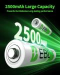 EBL 2500mAh Rechargeable AA Batteries - 4 Pack