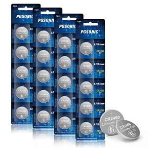 PGSONIC 20 Pack Lithium Coin Batteries CR2450 3V