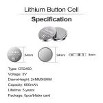 PGSONIC 20 Pack Lithium Coin Batteries CR2450 3V