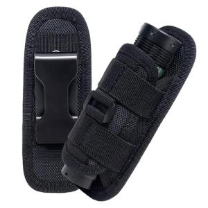 Tactical Flashlight Holster with Rotatable Pouch Clip