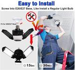 80W LED Garage Light with 3 Adjustable Panels