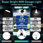 80W LED Garage Light with 3 Adjustable Panels