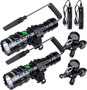 2 Pack LED Tactical Flashlight with Pressure Switch