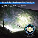 LETMY 2000 Lumens Rechargeable Tactical Flashlights, 2 Pack