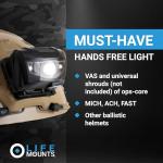LED Tactical NVG Shroud Helmet Light – Gray