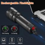 3-Pack Super Bright Tactical Rechargeable Flashlights