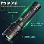 RECHOO 2-Pack Rechargeable High Lumen Tactical Flashlights