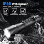 LETMY 2000 Lumens Rechargeable Tactical Flashlights, 2 Pack