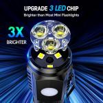 LETMY Mini Rechargeable Flashlights with Magnetic Base - 2 Pack