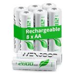 WENJOOP 2800mAh Rechargeable AA Batteries - 8Pack