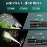 RECHOO 2-Pack Rechargeable High Lumen Tactical Flashlights