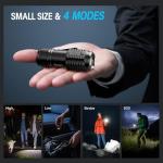 LETMY Mini Rechargeable Flashlights with Magnetic Base - 2 Pack