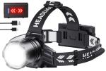 2000 Lumens Rechargeable Headlamp with Adjustable Zoom