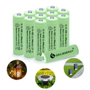 GEILIENERGY 12-Pack Rechargeable AA 600mAh Batteries