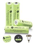 JiajaX 600mAh Rechargeable AA Solar Batteries (4 Pack)