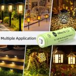 JiajaX 600mAh Rechargeable AA Solar Batteries (4 Pack)