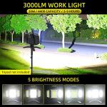 Yzoni 30W Rechargeable LED Work Light, 5 Modes