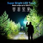 JIJ Rechargeable Tactical Flashlight 3-Pack, 7 Modes