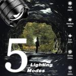 ISUNMEA 1500LM Rechargeable Zoomable LED Flashlight