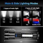 JIJ Rechargeable Tactical Flashlight 3-Pack, 7 Modes
