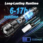 ISUNMEA 1500LM Rechargeable Zoomable LED Flashlight