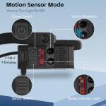 KunHe Rechargeable LED Headlamp with Earhooks, 5 Modes