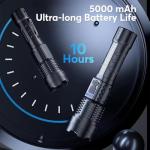 JIJ Rechargeable Tactical Flashlight 3-Pack, 7 Modes
