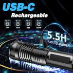 ISUNMEA 1500LM Rechargeable Zoomable LED Flashlight