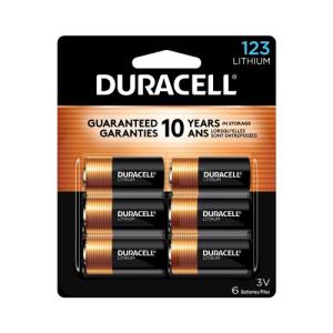 Duracell CR123A 3V Lithium Batteries - 6 Pack