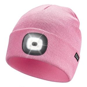 USB Rechargeable Beanie Hat with Light for Men